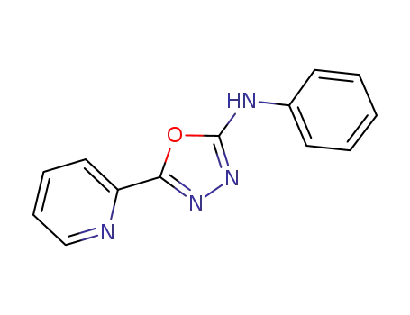 Molecular Structure of 60838-23-5 (1,3,4-Oxadiazol-2-amine, N-phenyl-5-(2-pyridinyl)-)