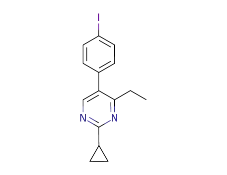 Molecular Structure of 918422-46-5 (Pyrimidine, 2-cyclopropyl-4-ethyl-5-(4-iodophenyl)-)