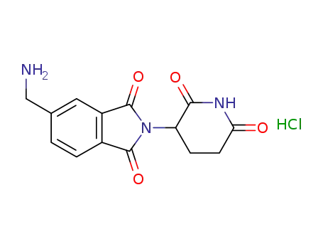Molecular Structure of 1010100-22-7 (5-aminomethyl-2-(2,6-dioxo-piperidin-3-yl)-isoindole-1,3-dione hydrochloride)