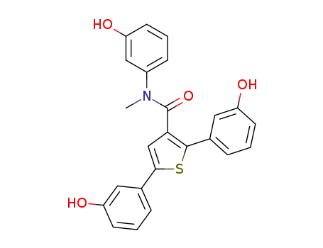 Molecular Structure of 1620518-31-1 (N-2,5-tris(3-hydroxyphenyl)-N-methylthiophene-3-carboxamide)