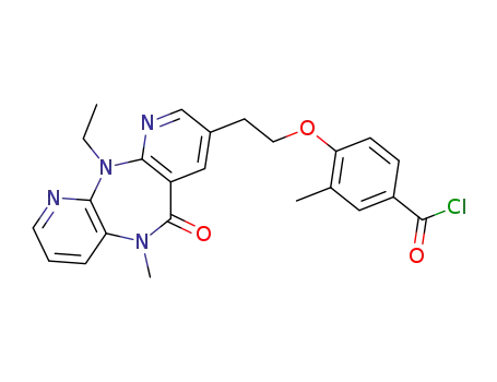 Molecular Structure of 627906-79-0 (4-[2-(11-ethyl-6,11-dihydro-5-methyl-6-oxo-5H-dipyrido[3,2-b:2',3'-e][1,4]diazepin-8-yl)ethoxy]-3-methylbenzoyl chloride)