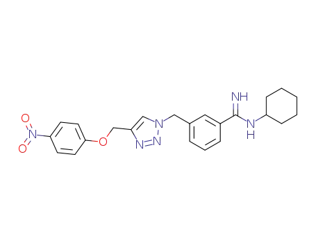 3-((4-((4-nitrophenoxy)methyl)-1H-1,2,3-triazol-1-yl)methyl)-N-cyclohexylbenzamidine