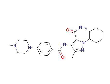 1-Cyclohexyl-3-methyl-4-{[4-(4-methyl-1-piperazinyl)benzoyl]amino}-1H-pyrazole-5-carboxamide