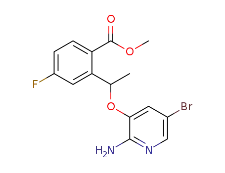 2-(1-((2-amino-5-bromopyridin-3-yl)oxy)ethyl)-4-fluorobenzoic acid methyl ester