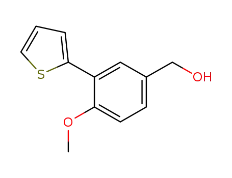 Molecular Structure of 872989-30-5 (Benzenemethanol, 4-methoxy-3-(2-thienyl)-)