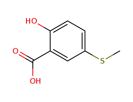 Molecular Structure of 32318-42-6 (5-(METHYLTHIO)SALICYLIC ACID))