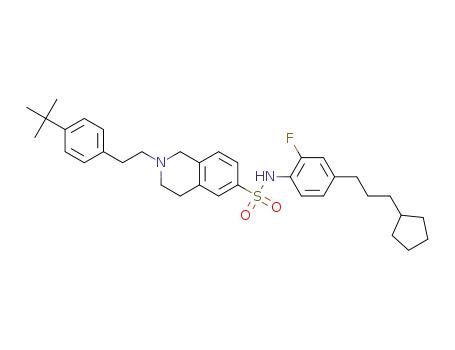 2-[2-(4-tert-Butylphenyl)ethyl]-N-[4-(3-cyclopentylpropyl)-2-fluorophenyl]-1,2,3,4-tetrahydroisoquinoline-6-sulfonamide