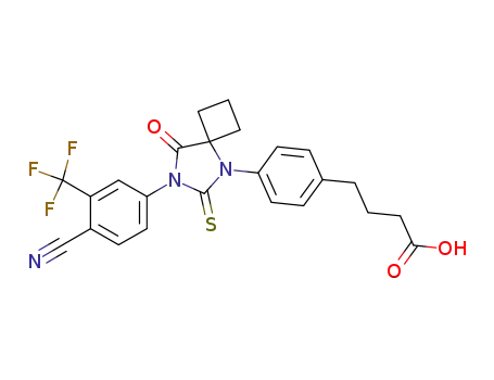 4-{4-[7-(4-cyano-3-trifluoromethylphenyl)-8-oxo-6-thioxo-5,7-diazaspiro[3.4]oct-5-yl]phenyl}butanoic acid