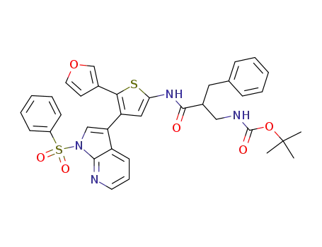 1,1-dimethylethyl [3-({5-(3-furanyl)-4-[1-(phenylsulfonyl)-1H-pyrrolo[2,3-b]pyridin-3-yl]-2-thienyl}amino)-3-oxo-2-(phenylmethyl)propyl]carbamate