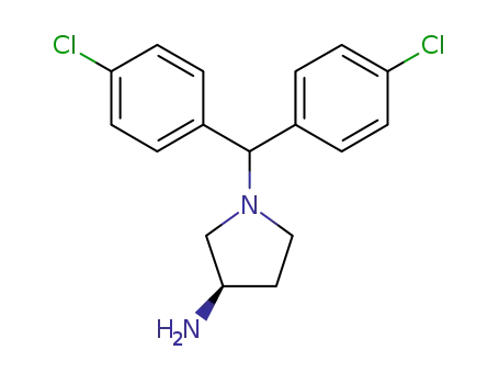 Molecular Structure of 870632-94-3 ((3R)-1-[bis-(4-chlorophenyl)methyl]-3-aminopyrrolidine)