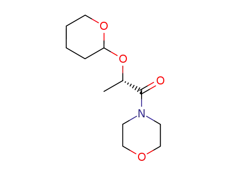 Molecular Structure of 135206-86-9 (4-<(2S)-2-(3,4,5,6-tetrahydro-2H-pyran-2-yloxy)propionyl>morpholine)