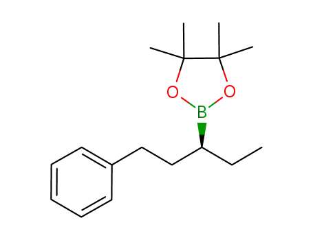 Molecular Structure of 959685-46-2 ((S)-4,4,5,5-tetramethyl-2-(1-phenylpentan-3-yl)-1,3,2-dioxaborolane)
