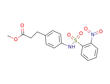 Molecular Structure of 865137-72-0 (methyl 3-(4-{[(2-nitrophenyl)sulfonyl]amino}phenyl)propanoate)