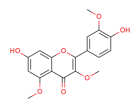 Molecular Structure of 13459-09-1 (4H-1-Benzopyran-4-one,
7-hydroxy-2-(4-hydroxy-3-methoxyphenyl)-3,5-dimethoxy-)