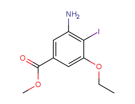 Molecular Structure of 909854-12-2 (Benzoic acid, 3-amino-5-ethoxy-4-iodo-, methyl ester)