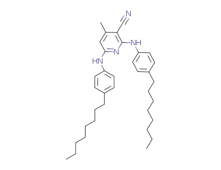 Molecular Structure of 469898-05-3 (3-Pyridinecarbonitrile, 4-methyl-2,6-bis[(4-octylphenyl)amino]-)