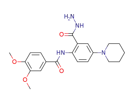 Molecular Structure of 773071-41-3 (N-(2-hydrazinocarbonyl-4-piperidin-1-yl-phenyl)-3,4-dimethoxy-benzamide)