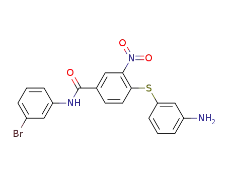 Molecular Structure of 943772-87-0 (4-(3-amino-phenylsulfanyl)-N-(3-bromo-phenyl)-3-nitro-benzamide)