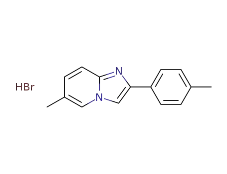 Molecular Structure of 224633-83-4 (6-methyl-2-p-tolyl-imidazo[1,2-a]pyridin-4-ium bromide)