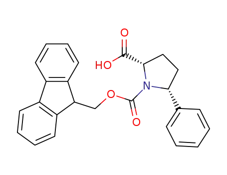 Molecular Structure of 215190-21-9 ((2S,5R)-FMOC-5-PHENYL-PYRROLIDINE-2-CARBOXYLIC ACID)
