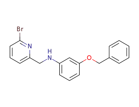 Molecular Structure of 1020818-08-9 ((3-benzyloxy-phenyl)-(6-bromo-pyridin-2-ylmethyl)-amine)