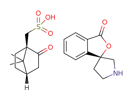 Molecular Structure of 869971-83-5 ([(1R,4S)-7,7-dimethyl-2-oxobicyclo[2.2.1]hept-1-yl]methanesulfonic acid - (1R)-3H-spiro[2-benzofuran-1,3'-pyrrolidin]-3-one)