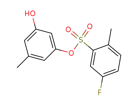 Molecular Structure of 197960-22-8 (3-(5-fluoro-2-methylphenylsulfonyloxy)-5-methylphenol)