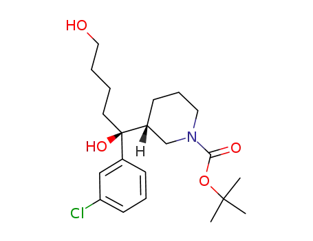(R)-tert-butyl 3-((S)-1-(3-chlorophenyl)-1,5-dihydroxypentyl)piperidine-1-carboxylate