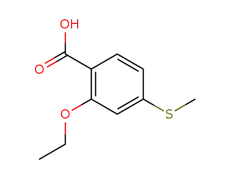 Molecular Structure of 89407-44-3 (Benzoic acid, 2-ethoxy-4-(methylthio)-)