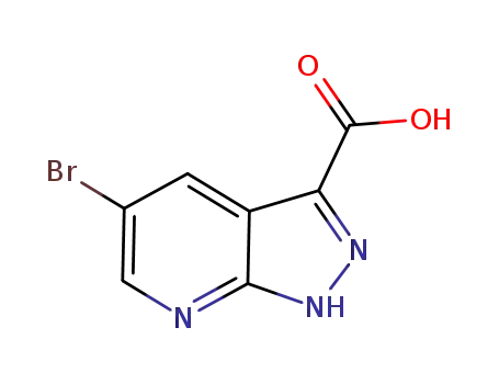 Molecular Structure of 916325-85-4 (5-Bromo-1H-pyrazolo[3,4-b]pyridine-3-carboxylic acid)