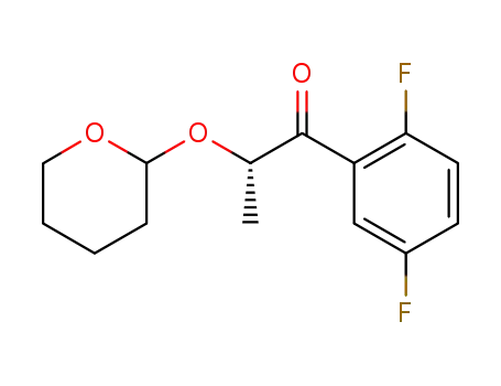 Molecular Structure of 939439-00-6 ((2S)-1-(2,5-difluoro-phenyl)-2-(tetrahydro-pyran-2-yloxy)-propan-1-one)