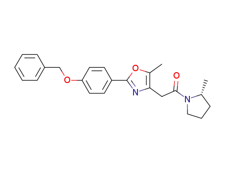 Pyrrolidine,
2-methyl-1-[[5-methyl-2-[4-(phenylmethoxy)phenyl]-4-oxazolyl]acetyl]-,
(2R)-