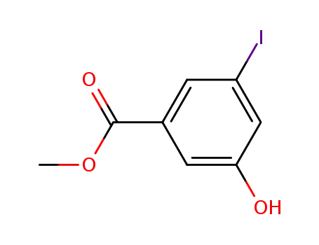 Molecular Structure of 50765-22-5 (Methyl3-hydroxy-5-iodobenzoate)