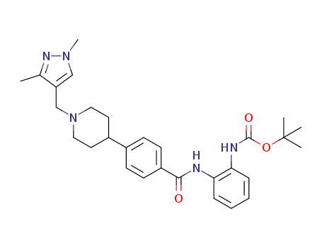 tert-butyl (2-{[4-(1-{1,3-dimethyl-1H-pyrazol-4-ylmethyl}piperidin-4-yl)benzoyl]amino}phenyl)carbamate