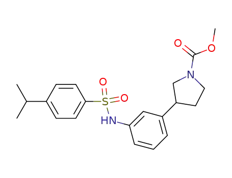 Molecular Structure of 883901-52-8 (1-Pyrrolidinecarboxylic acid,
3-[3-[[[4-(1-methylethyl)phenyl]sulfonyl]amino]phenyl]-, methyl ester)