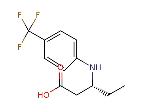 Molecular Structure of 474645-90-4 ((R)-3-[4-(trifluoromethyl)phenylamino]-pentanoic acid)