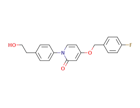 Molecular Structure of 927892-89-5 (2(1H)-Pyridinone,
4-[(4-fluorophenyl)methoxy]-1-[4-(2-hydroxyethyl)phenyl]-)
