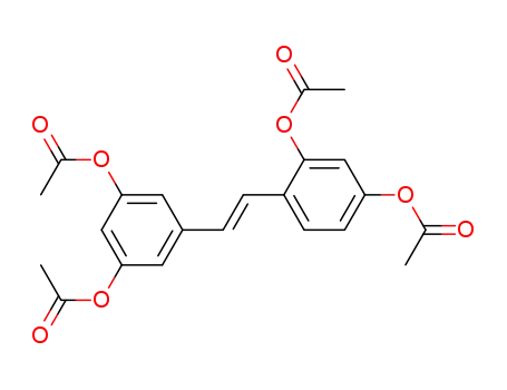 Molecular Structure of 119229-91-3 (1,3-Benzenediol, 4-[(1E)-2-[3,5-bis(acetyloxy)phenyl]ethenyl]-,
diacetate)