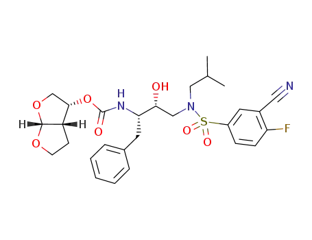 {1-benzyl-3-[(3-cyano-4-fluoro-benzenesulfonyl)-isobutyl-amino]-2-hydroxy-propyl}-carbamic acid hexahydro-furo[2,3-b]furan-3-yl ester