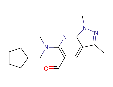 1H-Pyrazolo[3,4-b]pyridine-5-carboxaldehyde,
6-[(cyclopentylmethyl)ethylamino]-1,3-dimethyl-