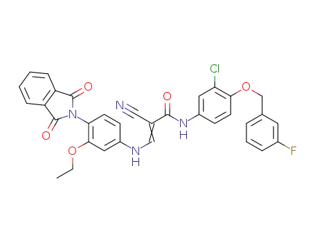 (E/Z) 3-[3-ethoxy-4-(N-phthalimidyl)]anilino-N-[3-chloro-4-(3-fluorobenzyloxy)]phenyl-2-cyano-2-propenamide