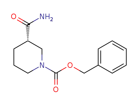 Molecular Structure of 88466-75-5 (1-Piperidinecarboxylicacid, 3-(aminocarbonyl)-, phenylmethylester, (3S)-)
