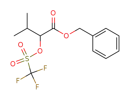 Molecular Structure of 168966-15-2 (Butanoic acid, 3-methyl-2-[[(trifluoromethyl)sulfonyl]oxy]-, phenylmethyl
ester)