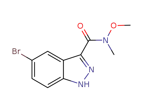 Molecular Structure of 936132-60-4 (1H-Indazole-3-carboxamide, 5-bromo-N-methoxy-N-methyl-)