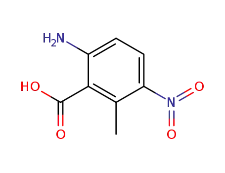 Molecular Structure of 89977-13-9 (Benzoic acid, 6-amino-2-methyl-3-nitro- (9CI))