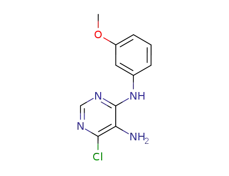Molecular Structure of 870257-99-1 (6-chloro-N<sup>4</sup>-(3-methoxy-phenyl)-pyrimidine-4,5-diamine)