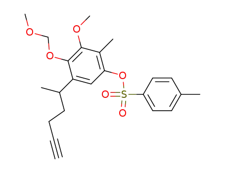 Molecular Structure of 846543-29-1 (Phenol,
3-methoxy-4-(methoxymethoxy)-2-methyl-5-(1-methyl-4-pentynyl)-,
4-methylbenzenesulfonate)