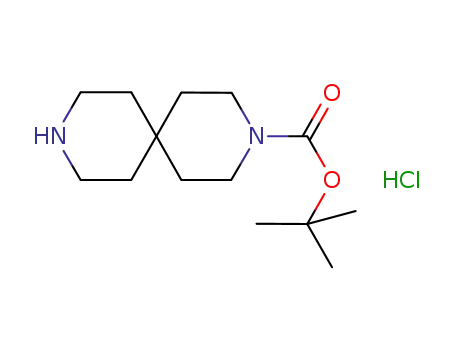 Molecular Structure of 236406-47-6 (3,9-Diazaspiro[5.5]undecane-3-carboxylic acid, 1,1-dimethylethyl ester, hydrochloride (1:1))