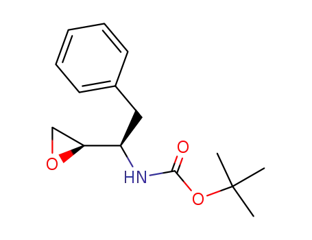 Molecular Structure of 156474-21-4 (Carbamic acid, N-[(1R)-1-(2R)-2-oxiranyl-2-phenylethyl]-, 1,1-dimethylethyl ester)