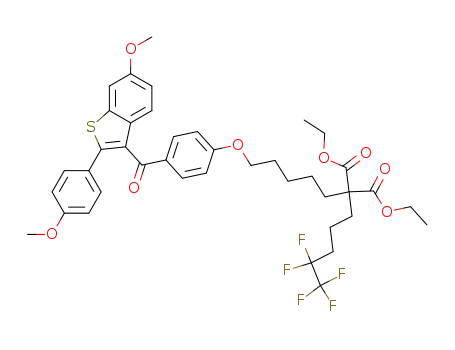 diethyl 2-[5-[4-[(6-methoxy-2-(4-methoxyphenyl)benzo[b]thiophen-3-yl)-carbonyl]-phenoxy]pentyl]-2-(4,4,5,5,5-pentafluoropentyl)malonate